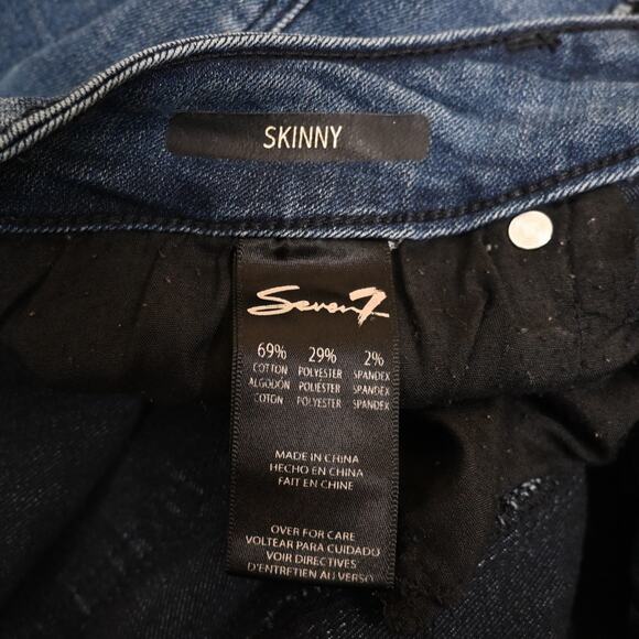 Seven7 Premium Womens 12 Skinny Distressed Raw Hem Jeans - Picture 10 of 11